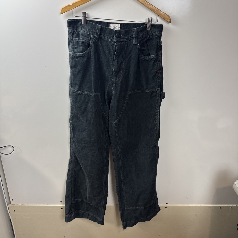 BDG Men's Gray Corduroy Carpenter Pants Straight Leg 30W X30 Pockets